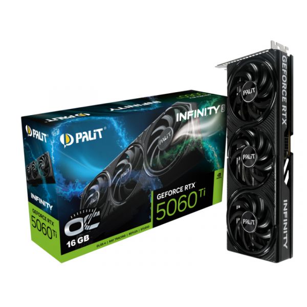 Palit Videókártya NVIDIA RTX 5060Ti Infinity 3 OC 16GB GDDR7 (NE7506TS19T1-GB2061S)